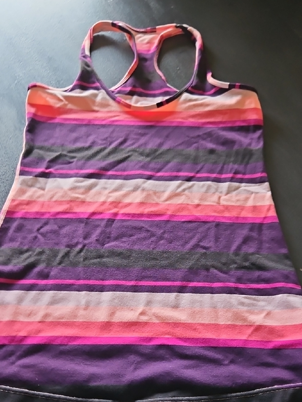 Lululemon Striped Racerback Tank Top in Purple and Pink Size 8